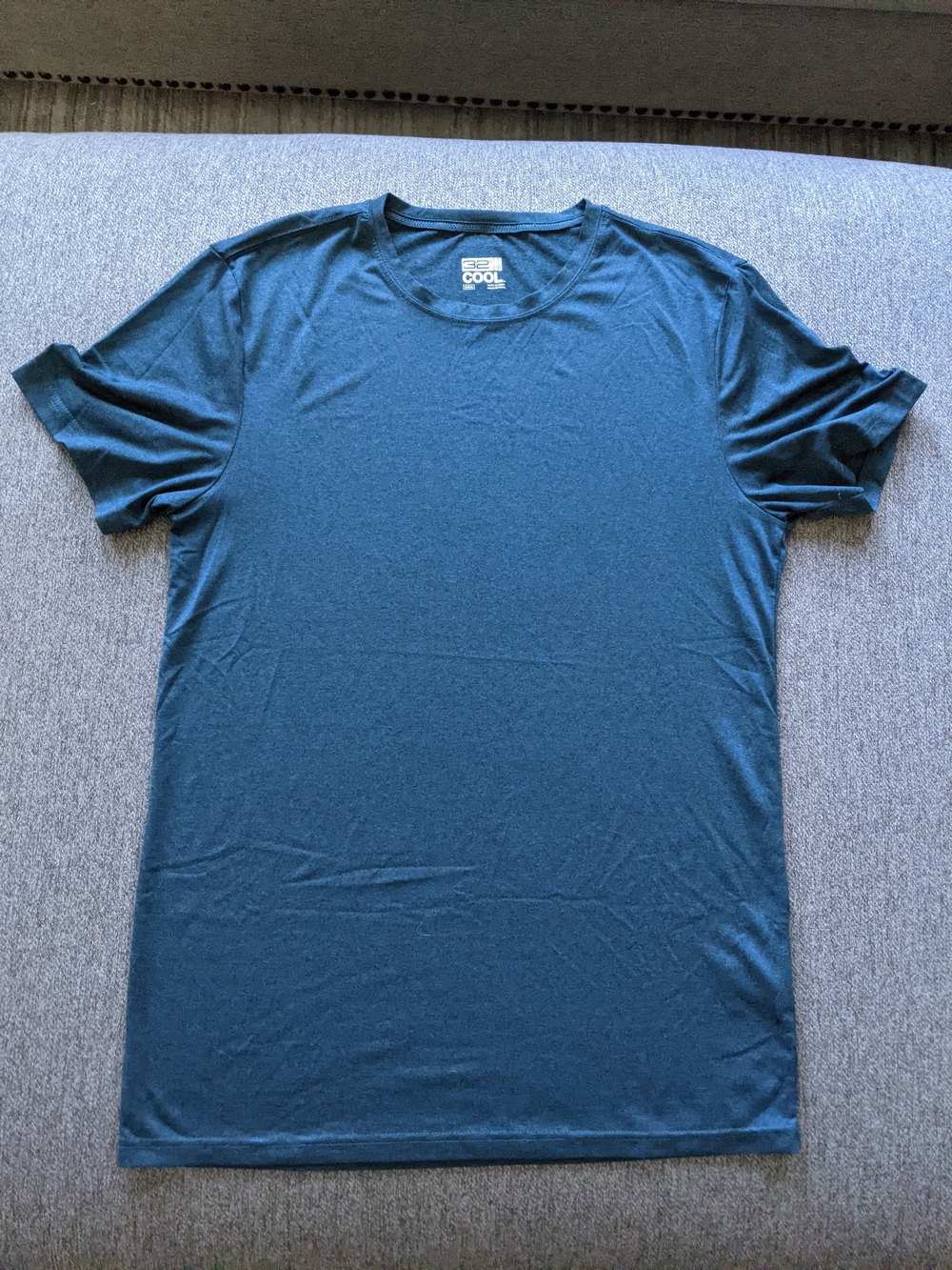 32 Degrees Cool Men's Small Short Sleeve Crew Tee Deep Heather Teal